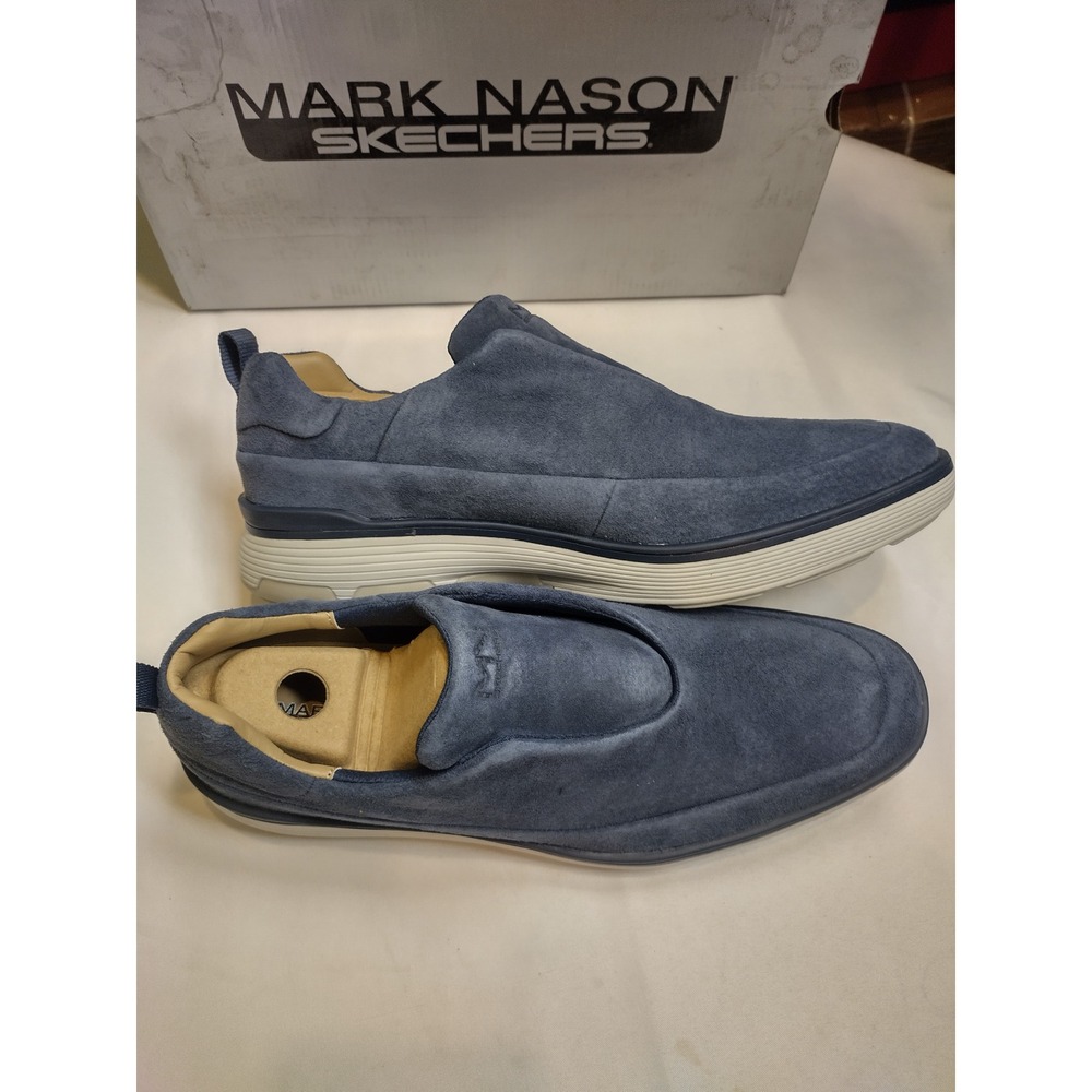 Mark Nason Skechers Casual Glide Cell-Felixx Navy Suede Slip On Mens 11.5 205089